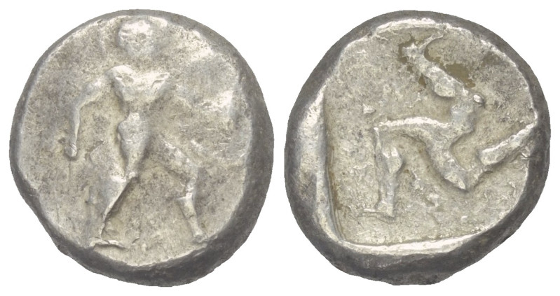 Pamphylien. Aspendos.

 Stater (Silber). Ca. 465 - 430 v. Chr.
Vs: Krieger mi...