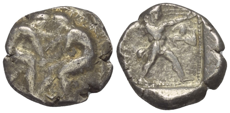 Pamphylien. Aspendos.

 Stater (Silber). Ca. 420 - 370 v. Chr.
Vs: Zwei Ringe...