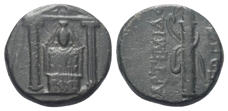 Pamphylien. Perge.

 Bronze. Ca. 50 - 30 v. Chr.
Vs: Tempel mit dem Kultbild ...
