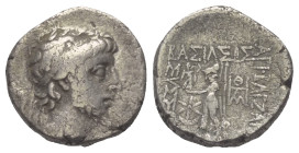 Königreich Kappadokien. Ariobarzanes III. Eusebes Philoromaios (52 - 42 v. Chr.).

 Drachme (Silber). 44 - 43 v. Chr. (Jahr 11). Eusebeia.
Vs: Kopf...