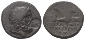 Koile-Syrien. Chalkis. Ptolemaios, Sohn des Mennaios (84 - 40 v. Chr.).

 Bronze.
Vs: Zeus mit Lorbeerkranz rechts; runder Gegenstempel, Kopf recht...