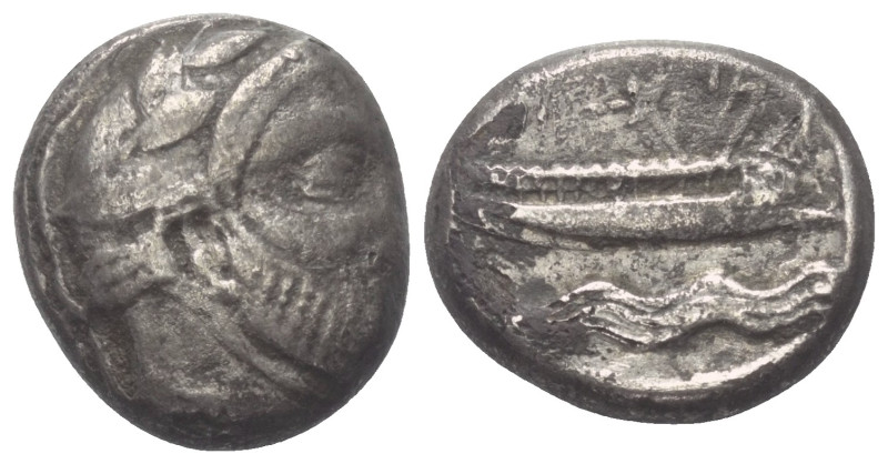 Phönikien. Arados.

 Stater (Silber). Ca. 348 - 339 v. Chr.
Vs: Kopf des bärt...