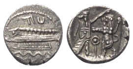 Phönikien. Sidon. Mazday (Mazaios) (ca. 553 - 333 v. Chr.).

 1/16 Schekel (Silber).
Vs: Galeere, darunter Wellen, darüber Jahr.
Rs: König (persis...