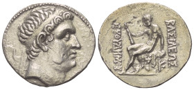 Griechische Könige in Baktrien. Euthydemos I. (ca. 225 - 200 v. Chr.).

 Tetradrachme (Silber).
Vs: Kopf des Euthydemos mir Diadem rechts.
Rs: Her...
