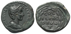 Thrakien. Deultum. Otacilia Severa (Kaiserin 244 - 249 n. Chr.).

 Bronze.
Vs: Drapierte Büste mit Diadem rechts.
Rs: COL / FL PAC / DEVL / T in L...
