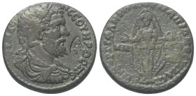 Lydien. Hypaipa. Septimius Severus (193 - 211 n. Chr.).

 Bronze.
Vs: Büste des Septimius Severus mit Lorbeerkranz, Paludament und Panzer rechts; o...