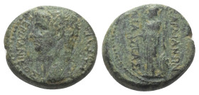 Lydien. Sardeis. Tiberius (14 - 37 n. Chr.).

 Bronze.
Vs: Kopf des Germanicus links.
Rs: Athena mit Speer, Schild und Phiale nach links stehend; ...