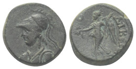 Phrygien. Laodikea am Lykos. Pseudo-autonome Prägung.

 Bronze. 1. Jhdt. n. Chr.
Vs: Büste der Athena mit korinthischem Helm links.
Rs: Nike mit K...