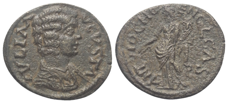 Pisidien. Antiochia. Iulia Domna (gest. 217 n. Chr.).

 Bronze.
Vs: Drapierte...