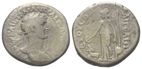 Kilikien. Aigeai. Hadrianus (117 - 138 n. Chr.).

 Tridrachme. 117 / 118 n. Chr. (Jahr 164).
Vs: Büste mit Lorbeerkranz und Drapierung rechts.
Rs:...
