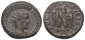 Seleukis und Pierien. Antiochia am Orontes. Traianus Decius (249 - 251 n. Chr.).

 Tetradrachme (Billon).
Vs: Büste in Vorderansicht mit Strahlenkr...