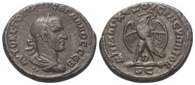 Seleukis und Pierien. Antiochia am Orontes. Trebonianus Gallus (251 - 253 n. Chr.).

 Tetradrachme (Billon). 251 n. Chr.
Vs: Büste in Rückansicht m...