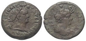 Ägypten. Alexandria. Vespasianus (69 - 79 n. Chr.).

 Bronze. 76 / 77 n. Chr. (Jahr 9).
Vs: Kopf mit Lorbeerkranz rechts.
Rs: Drapierte Büste der ...