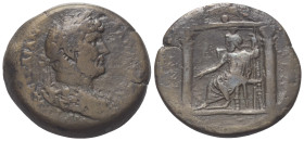 Ägypten. Alexandria. Hadrianus (117 - 138 n. Chr.).

 Bronze. 136 / 137 n. Chr. (Jahr 21?).
Vs: Drapierte Büste mit Lorbeerkranz rechts.
Rs: Serap...