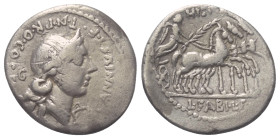 C. Annius und L. Fabius Hispaniensis.

 Denar (Silber). 82 - 81 v. Chr. Münzstätte in Norditalien oder Spanien.
Vs: C ANNI T F T N PRO COS EX S C. ...