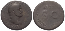 Galba (68 - 69 n. Chr.). Restitution unter Titus.

 Sesterz. 80 - 81 n. Chr. Rom.
Vs: IMP SER SVLP GALBA CAES AVG TR P. Kopf mit Lorbeerkranz recht...