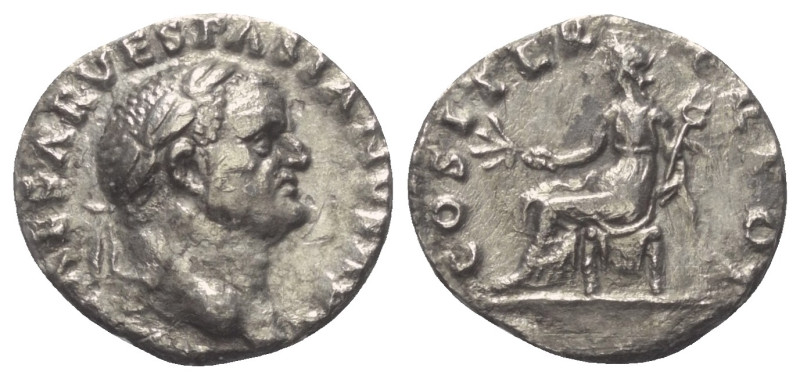 Vespasianus (69 - 79 n. Chr.).

 Denar (Silber). 69 - 71 n. Chr. Rom.
Vs: IMP...