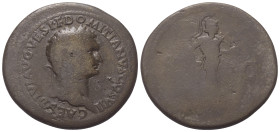 Domitianus (81 - 96 n. Chr.).

 Sesterz (Bronze). 80 - 81 n. Chr. (Domitian als Caesar). Thrakien (?).
Vs: CAES DIVI AVG VESP F DOMITIANVS COS VII....