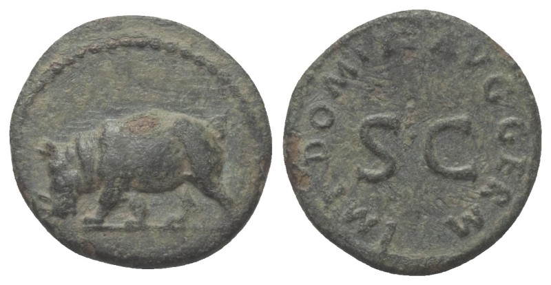 Domitianus (81 - 96 n. Chr.).

 Quadrans. 84 - 96 n. Chr. Rom.
Vs: Rhinozeros...