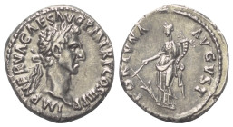 Nerva (96 - 98 n. Chr.).

 Denar (Silber). 97 n. Chr. Rom.
Vs: IMP NERVA CAES AVG P M TR P COS III P P. Kopf mit Lorbeerkranz rechts.
Rs: FORTVNA ...