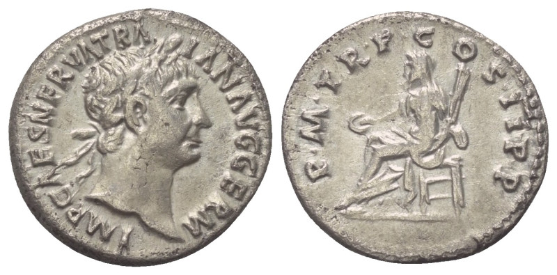 Traianus (98 - 117 n. Chr.).

 Denar (Silber). 98 - 99 n. Chr. Rom.
Vs: IMP C...