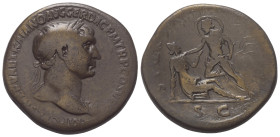 Traianus (98 - 117 n. Chr.).

 Sesterz. 103 - 111 n. Chr. Rom.
Vs: IMP CAE[S NER]VAE TRAIANO AVG GER DAC P M [TR P COS V P P]. Büste mit Lorbeerkra...