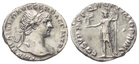 Traianus (98 - 117 n. Chr.).

 Denar (Silber). 110 n. Chr. Rom.
Vs: IMP TRAIANO AVG GER DAC P M TR P. Büste mit Lorbeerkranz und Drapierung rechts....