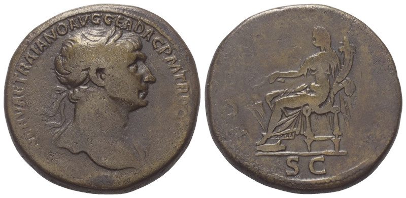 Traianus (98 - 117 n. Chr.).

 Sesterz. 112 - 114 n. Chr. Rom.
Vs: IMP CAES N...