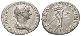 Traianus (98 - 117 n. Chr.).

 Denar (Silber). 113 - 114 n. Chr. Rom.
Vs: IMP TRAIANO AVG GER DAC P M TR P COS VI P P. Büste mit Lorbeerkranz und P...
