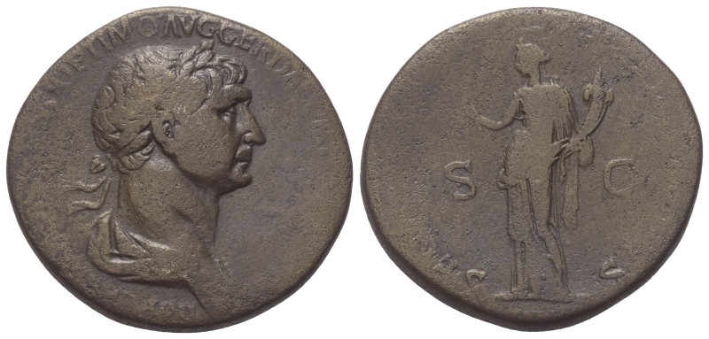 Traianus (98 - 117 n. Chr.).

 Sesterz. 114 - 116 n. Chr. Rom.
Vs: IMP CAES [...