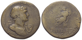 Traianus (98 - 117 n. Chr.).

 Sesterz. 114 - 117 n. Chr. Rom.
Vs: IMP CAES NER TRAIANO OPTIMO AVG GER DAC P M TR P COS VI P P. Büste mit Lorbeerkr...