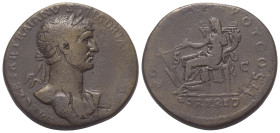 Hadrianus (117 - 138 n. Chr.).

 Sesterz. 118 n. Chr. Rom.
Vs: IMP CAESAR TRAIANVS HADRIANVS AVG. Büste mit Lorbeerkranz und Drapierung auf linker ...
