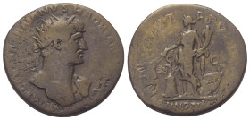 Hadrianus (117 - 138 n. Chr.).

 Dupondius. 118 n. Chr. Rom.
Vs: IMP CAESAR TRAIANVS HADRIANVS AVG. Büste mit Strahlenkrone und Drapierung rechts....