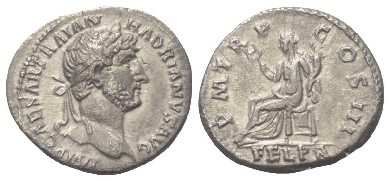 Hadrianus (117 - 138 n. Chr.).

 Denar (Silber). 124 n. Chr. Rom.
Vs: IMP CAE...