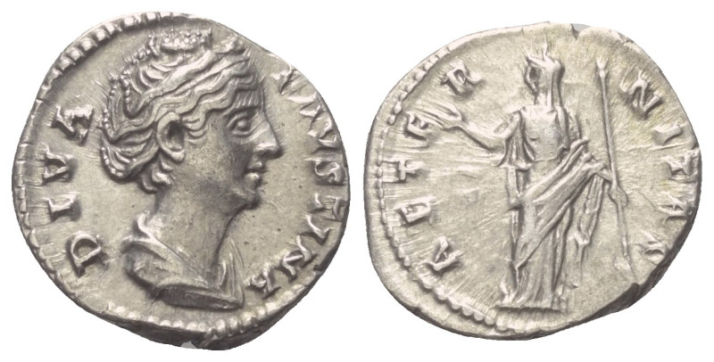 Faustina I. (gest. 141 n. Chr.). Diva Faustina I.

 Denar (Silber). Nach 141 n...