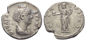 Faustina I. (gest. 141 n. Chr.). Diva Faustina I.

 Denar (Silber). Nach 141 n. Chr. Rom.
Vs: DIVA FAVSTINA. Drapierte Büste rechts.
Rs: AETERNITA...