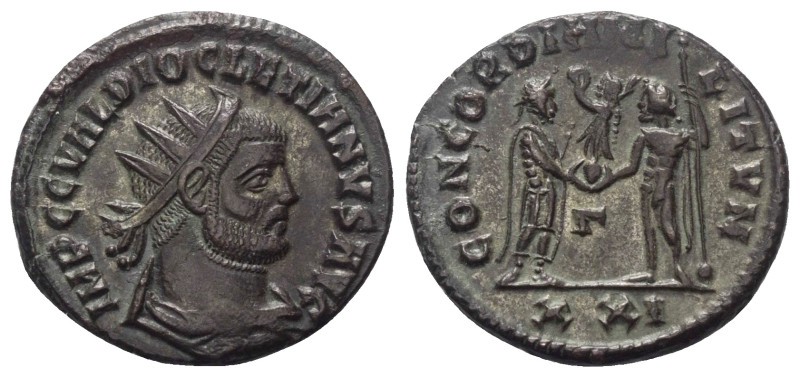 Diocletianus (284 - 305 n. Chr.).

 Antoninian (Kupfer). 293 - 295 n.Chr. Sisc...