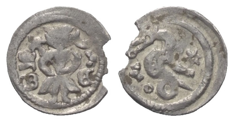 Ungarn. Bela IV. (1235 - 1270).

 Denar (Silber).
Vs: B - E. Herrscher mit Sz...