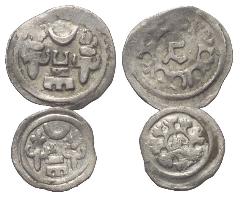 Ungarn. Bela IV. (1235 - 1270).

 Obol (Silber).
Lot (2 Stück):
Vs: Turm auf...