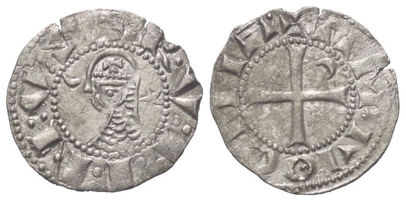 Antiochia - Fürstentum. Bohemund III. (1163 - 1201).

 Denar (Silber).
Vs: He...