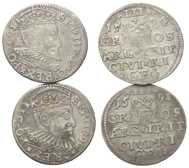 Polen. Riga - Stadt. Sigismund III. (1587 - 1621).

 Dreigröscher (Silber). 15...