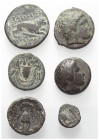 Griechische Münzen - Lots.


Unter anderem: Alexander III. (Königreich Makedonien) / Lysimachos (Thrakien).

Lot (6 Stück): Bronze, 5. - 4. Jhdt....
