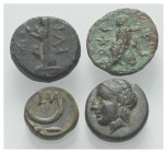 Griechische Münzen - Lots.


Unter anderem: Ilion, Sigeion (Troas) / Kolophon (Ionien).

Lot (4 Stück): Bronze, 5. - 3. Jhdt. v. Chr.

Sehr sch...