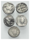 Griechische Münzen - Lots.


Unter anderem: Neandria (Troas) / ungesicherte Münzstätte (Ionien).

Lot (5 Stück, Silber): 5. - 3. Jhdt. v. Chr.
...