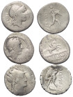 Römische Münzen - Lots. Republik.


Lot (3 Stück, Silber): Denare.
M. Herennius (108 oder 107 v. Chr.), C. Poblicius (80 v. Chr.) und L. Marcius P...