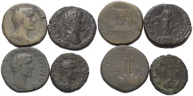 Römische Münzen - Lots. Kaiserzeit.


Lot (4 Stück, Bronze): drei Sesterzen und As des Antoninus Pius (138 - 161 n. Chr.).

Schön - sehr schön.
...