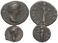 Römische Münzen - Lots. Kaiserzeit.


Lot (2 Stück, Silber (1x)): As der Diva Faustina I. (gest. 141 n. Chr.) und Denar des Marcus Aurelius als Cae...