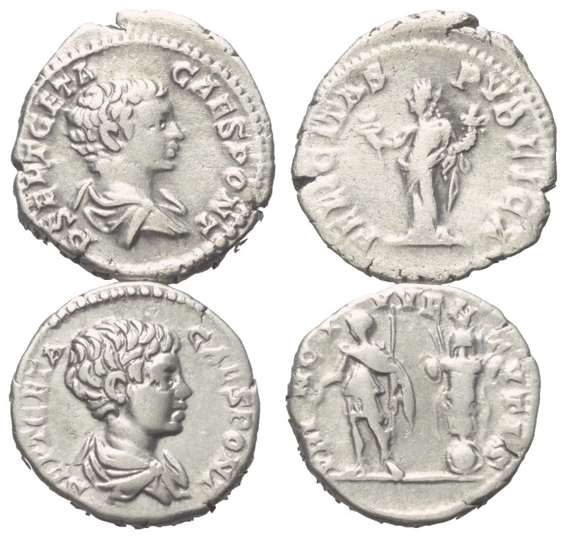 Römische Münzen - Lots. Kaiserzeit.


Lot (2 Stück, Silber): Geta Denare (209...