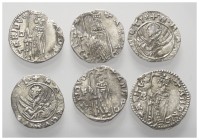 Mittelalter - Lots.

Italien, Venedig.
Andrea Contarini (1368 - 1382).

Lot (6 Stück): Soldini (Silber) mit den Siglen B, D und F (4x) für Finanz...