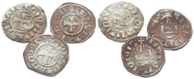 Mittelalter - Lots.


Achaia - Fürstentum. 
Philipp von Tarent, Despot der Romania (1306 - 1307)

Lot (3 Stück, Silber): Denare.
Vs: + PhS.P.AC...